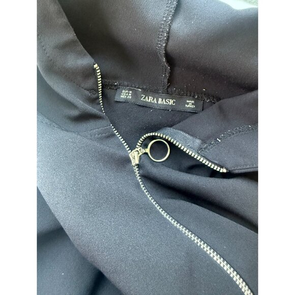 Zara Womens Colorblock Hooded Lightweight Track Jacket Size M 1/4 Zip Athletic - Picture 6 of 8
